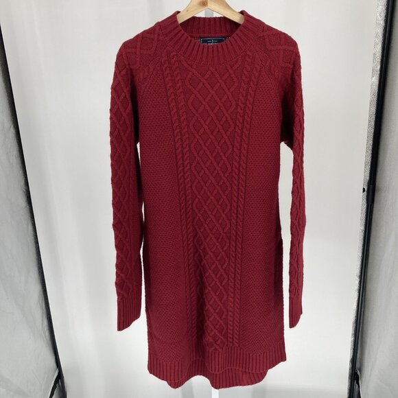 Kiel James Patrick Womens Red Sweater Dress Sz XL Cable Knit Pullover Wool Blend - Picture 2 of 16